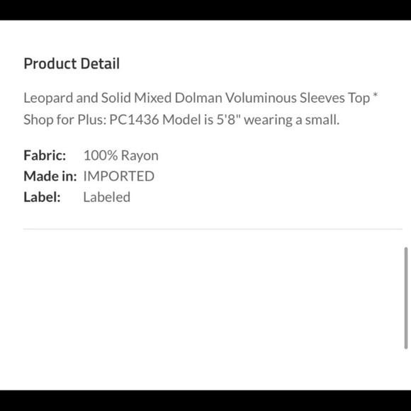 Navy Dolman Leopard Print Blouse - Picture 5 of 5